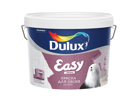 Kраска Dulux Easy для обоев и стен база BW матовая 10 л