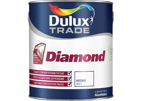 Kраска износостойкая для стен и потолков Dulux Diamond Matt BC 4.5л