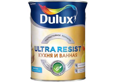 Краска Dulux Ultra Resist для кухни и ванной база BW матовая 5 л