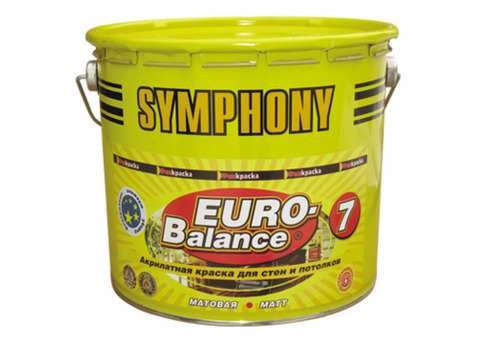 Краска акриловая Symphony Euro-Balance 7 C матовая 2,7 л пластиковое ведро