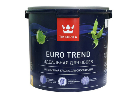 Краска для обоев и стен Tikkurila Euro Trend основа С 2,7 л