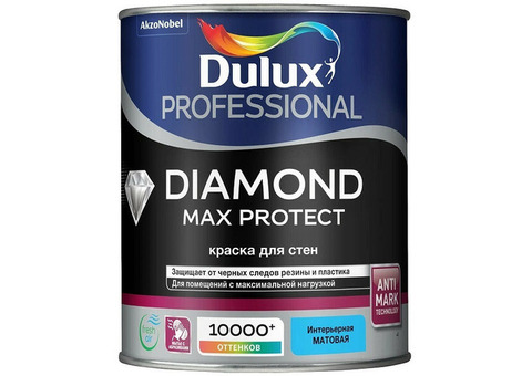 Краска для стен и потолков Dulux Diamond Max Protect база BC матовая 0,9 л