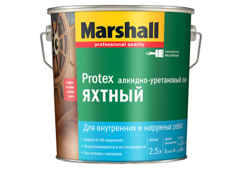 Лак алкидно-уретановый Marshall Protex Яхтный полуматовый 2,5 л