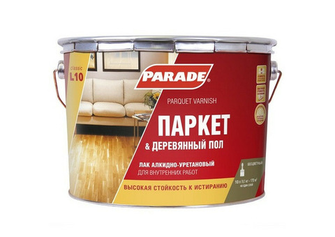 Лак алкидно-уретановый Parade Classic L10 Паркет & Деревянный пол паркетный матовый 10 л