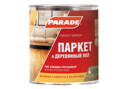 Лак алкидно-уретановый Parade Classic L10 Паркет & Деревянный пол паркетный полуматовый 0,75 л