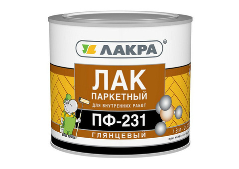 Лак алкидный Лакра ПФ-231 паркетный глянцевый 1,8 кг