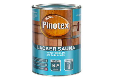 Лак для бань и саун Pinotex Lacker Sauna 20 на водной основе полуматовый 1 л