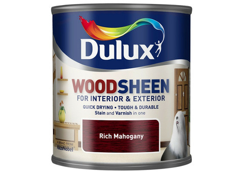 Лак-морилка на водной основе Dulux Woodsheen по дереву полуматовый богатый махагон 0,25 л