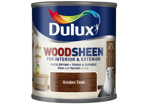 Лак-морилка на водной основе Dulux Woodsheen по дереву полуматовый золотой тик 0,75 л