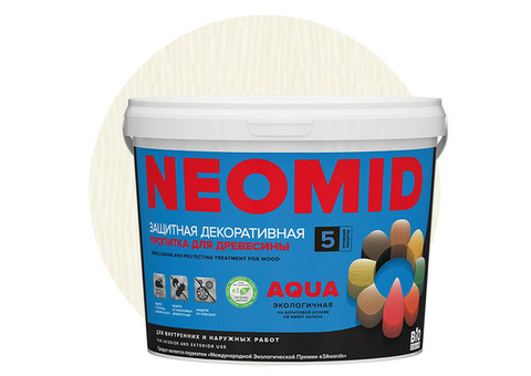 Пропитка для древесины Neomid Bio Color Aqua белая 2,3 л