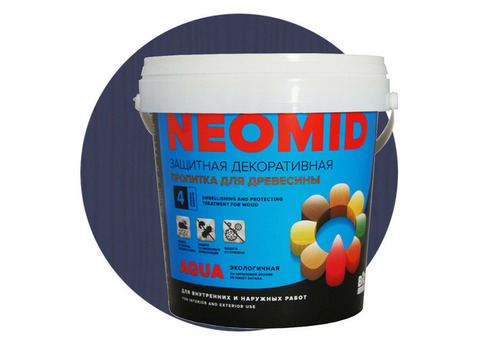 Пропитка для древесины Neomid Bio Color Aqua Голубая ель 0,9 л