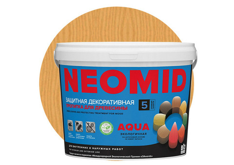 Пропитка для древесины Neomid Bio Color Aqua Золотая сосна 2,3 л