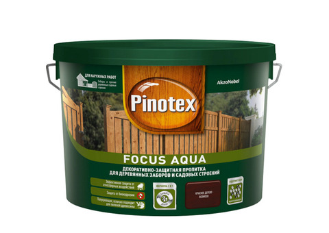 Пропитка для древесины Pinotex Focus Aqua Красное дерево 2,5 л