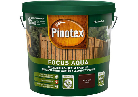 Пропитка для древесины Pinotex Focus Aqua Красное дерево 5 л