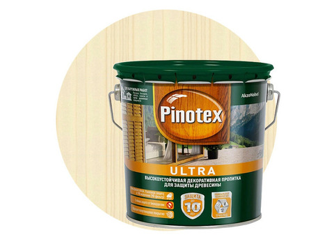 Пропитка для древесины Pinotex Ultra белая 2,7 л