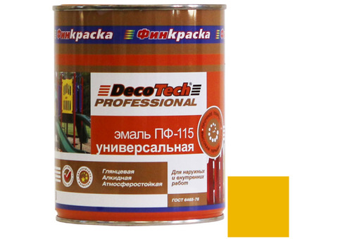 Эмаль DecoTech Professional ПФ-115 Ral 1023 желтая глянцевая 0,9 кг