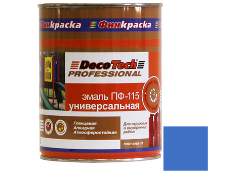 Эмаль DecoTech Professional ПФ-115 Ral 5012 голубая глянцевая 0,9 кг