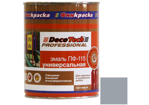 Эмаль DecoTech Professional ПФ-115 Ral 7040 серая глянцевая 0,9 кг