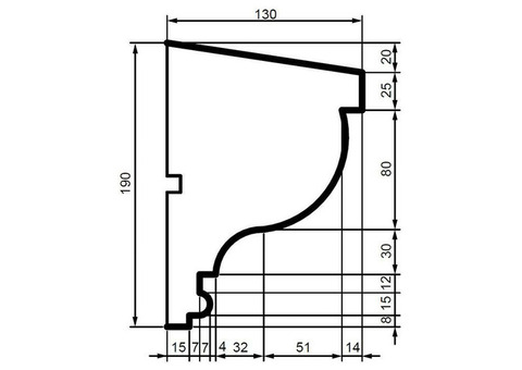 Подоконник фасадный из полистирола Leptonika DC 116