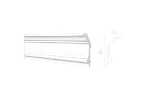 Карниз потолочный из дюрополимера Decor-Dizayn DD502 2000х80х40 мм