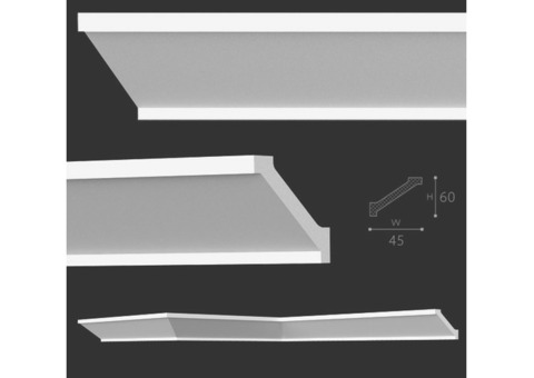 Карниз потолочный из дюрополимера NMC HDPS Wallstyl Essenza WT-1 2 м