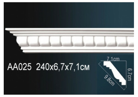 Карниз потолочный полиуретановый Перфект AA025F 2400х67х71 мм