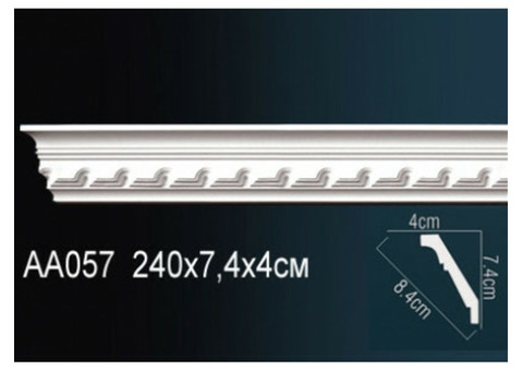 Карниз потолочный полиуретановый Перфект AA057F 2400х74х40 мм