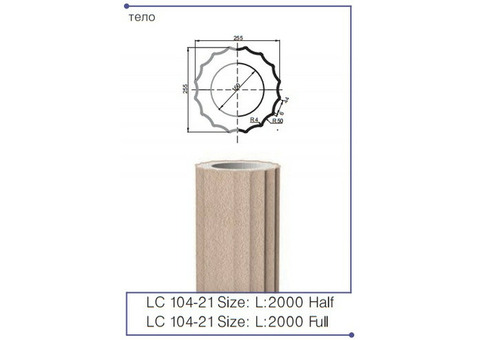 Полуколонна фасадная из полистирола Leptonika LC 104-21 Half