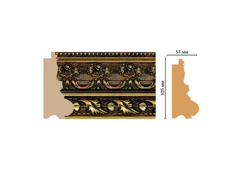 Багет из дюрополимера Decomaster Ренессанс 229-1223 2900х105х51 мм