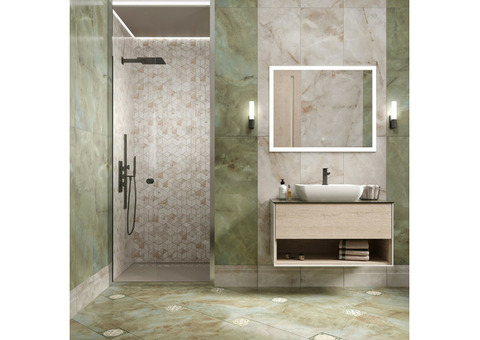 Бордюр Kerama Marazzi Milano Джардини BLF005R багет зеленый 400х73 мм