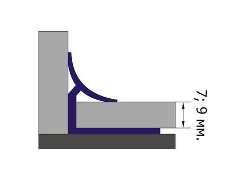 Профиль для плитки внутренний угловой белый 9 мм