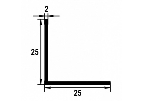 Угол алюминиевый Лука УП10 серебро 2000х25х25 мм