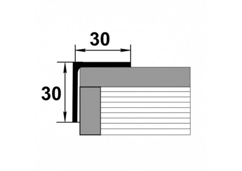 Угол алюминиевый Лука УП12-27 Орех 2700х30х30 мм
