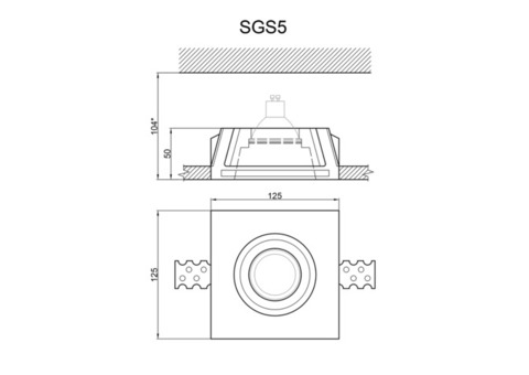 Гипсовый светильник Artpole SGS5 1xGU10 125х125х50 мм