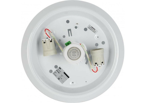 Светильник IEK НПО3235Д LNPO0-3235D-2-025-K01 2х25 E27 D310 мм с датчиком движения белый