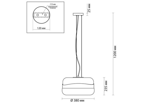 Cветильник подвесной Odeon Light Pendant Apile 4813/1A 60 Вт