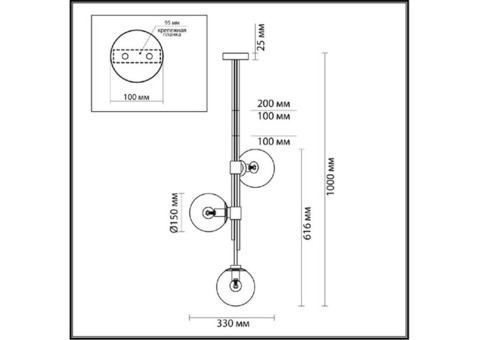 Светильник подвесной Odeon Light Brazeri 4799/3 E14 3х60W