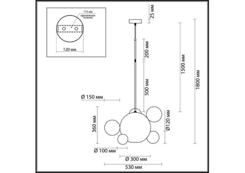 Светильник подвесной Odeon Light Bubbles 4640/12LB