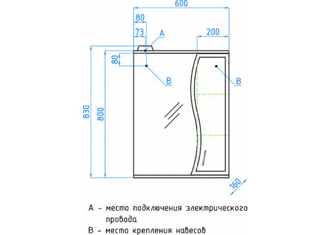 Зеркало-шкаф Style Line Эко Волна Панда 600/С белый