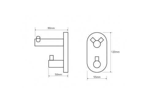 Крючок для ванной Bemeta Omega 104405222 двойной хром