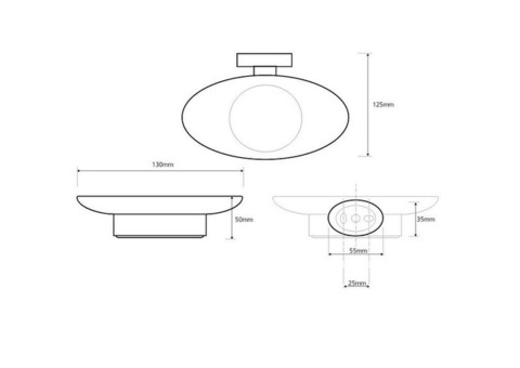 Мыльница стеклянная Bemeta Oval 118408021 хром