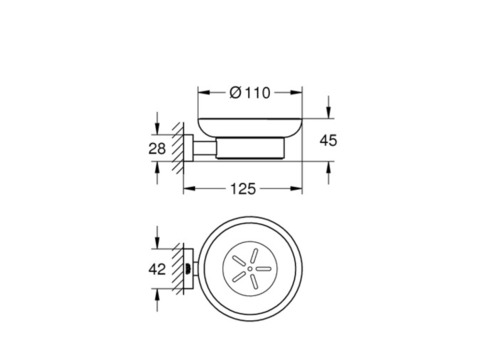 Мыльница стеклянная Grohe Essentials Cube 40754001