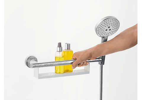 Поручень для ванной Hansgrohe Comfort 26328400 с полочкой и держателем для душа