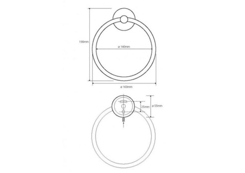 Полотенцедержатель кольцевой Bemeta Omega 104104062 хром