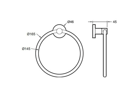 Полотенцедержатель кольцо Jacob Delafon Eo E77822-CP D14,5 см