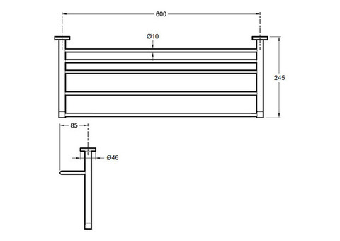 Полотенцедержатель с полкой Jacob Delafon Eo Classique E77832-CP 60х45 см