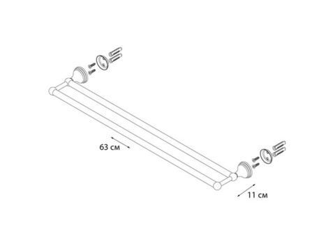 Полотенцедержатель трубчатый двойной Fixsen Laguna GR-7802