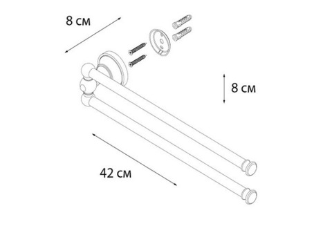 Полотенцедержатель рога двойной Fixsen Bogema Gold FX-78502AG