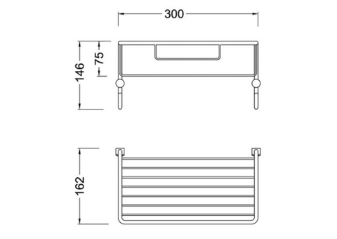 Полка подвесная Timo Nelson 150081/00 chrome с крючками