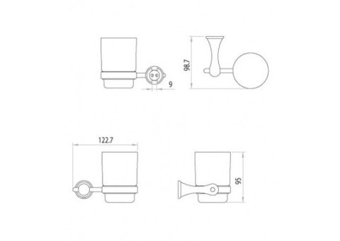 Стакан для зубных щеток Lemark Standard LM2136C с настенным держателем